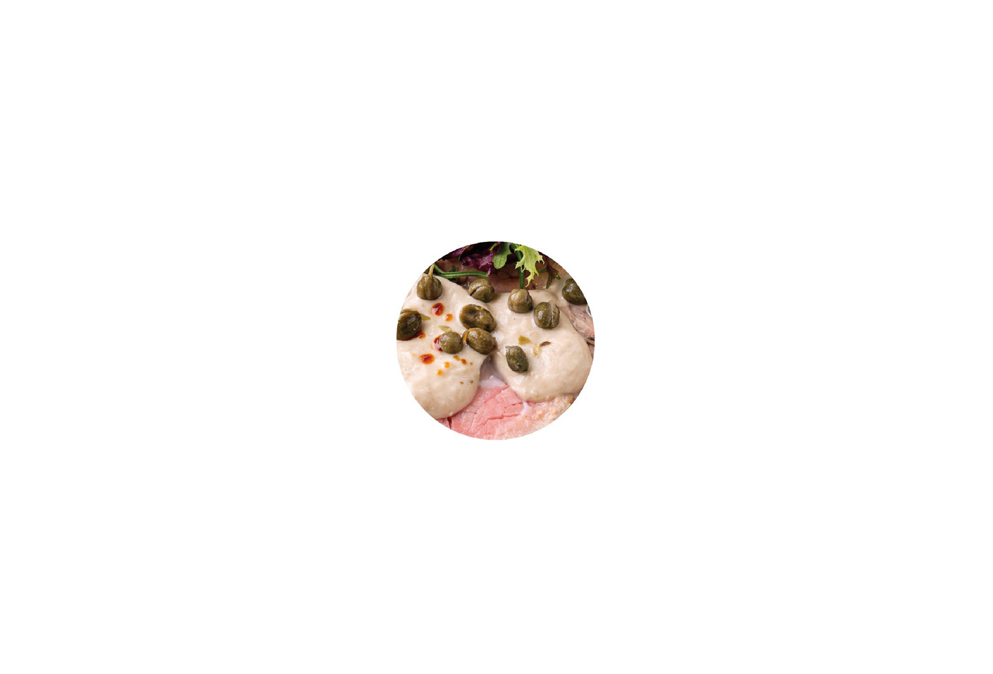 Vitello Tonnato - feines Kalbfleisch in Thunfischsauce mit Kapern & Zitrone - 1 Portion - ready to eat