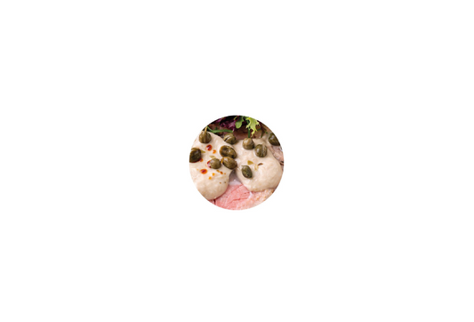 Vitello Tonnato - feines Kalbfleisch in Thunfischsauce mit Kapern & Zitrone -  1 Portion - ready to eat